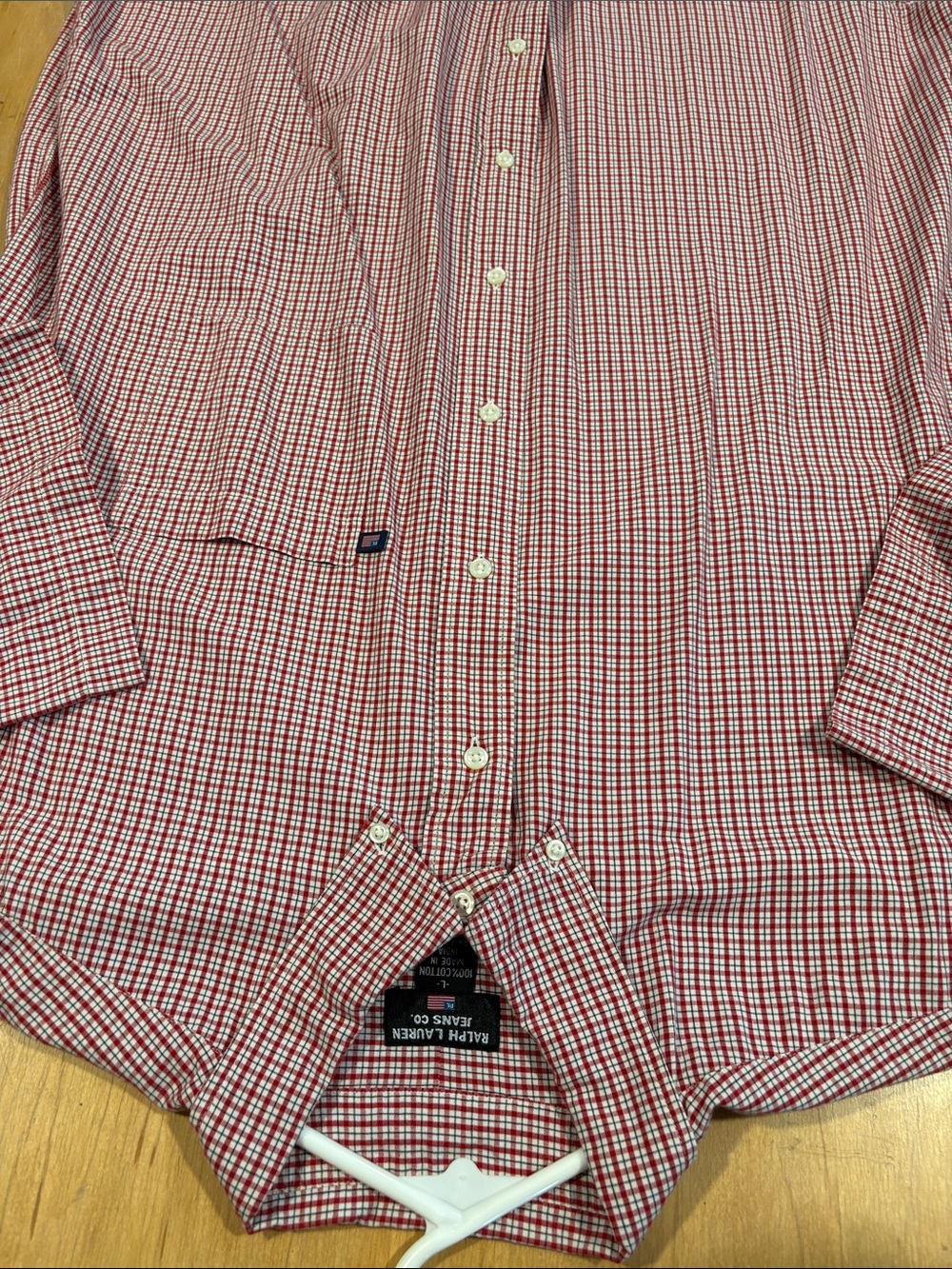 Ralph Lauren ~ Red and White Blue Micro-Check Button-Down Shirt